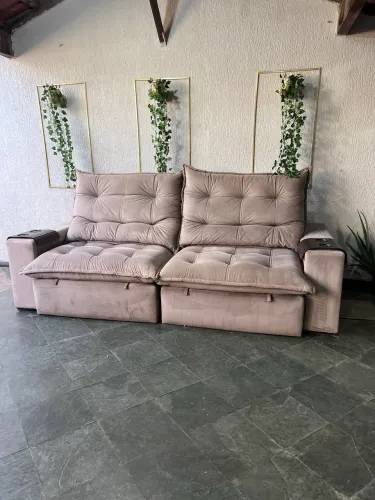 Sofá retrátil e reclinável Pillow top Atlântida. Entrego 