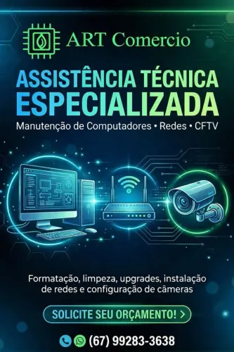 Assistência Técnica Especializada Computadores, Notebooks, Rede e CFTV.
