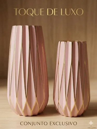 Duo de Vasos Geométricos Rosa Sicilia