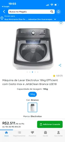 Máquina nova 18 kg