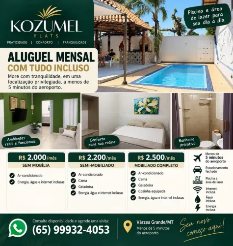 Flat para aluguel com 36 metros quadrados com 1 quarto em Centro-Sul - Várzea Grande - Mat