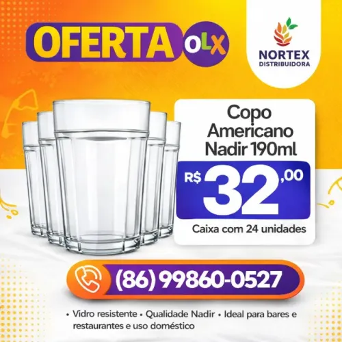 Copo Americano Nadir 190ml- Caixa com 24 unidades