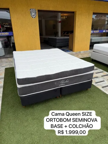 Cama box Queen ORTOBOM SEMINOVO - ENTREGAMOS