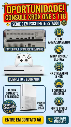 ? Xbox One S 1TB Branco - PRONTO PARA JOGAR