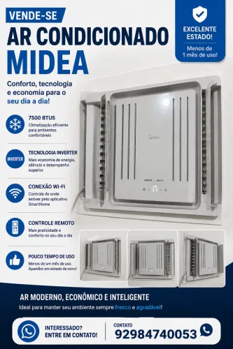 Ar condicionado Midea Inverter 7500btus wi-fi