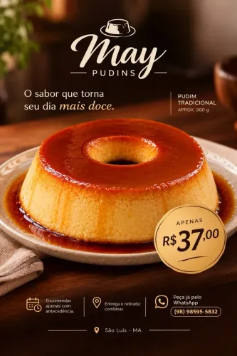 Pudim Caseiro Tradicional | São Luís - MA