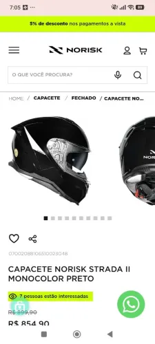 Capacete norisk pra hoje