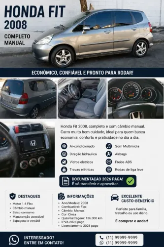 Honda Fit LXL 1.4/ 1.4 Flex 8v/16v 5P Mec. 2008