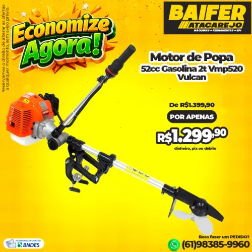 Motor de Popa 52cc Gasolina 2t Vmp520 Vulcan