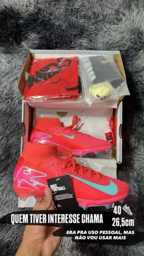 Chuteira campo Nike Mercurial Superfly Cano Alto FG Tam 40 Nova