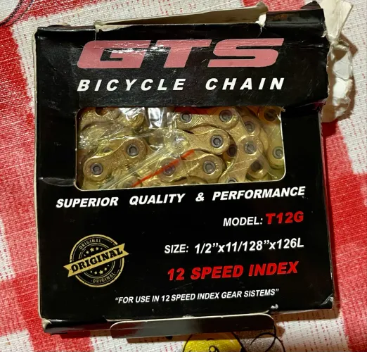 Corrente Bicicleta 12v X12 Dourada Gts Gold Ouro C Powerlink