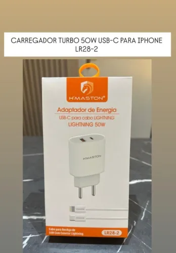 CARREGADOR TURBO H'MASTON IPHONE 50W