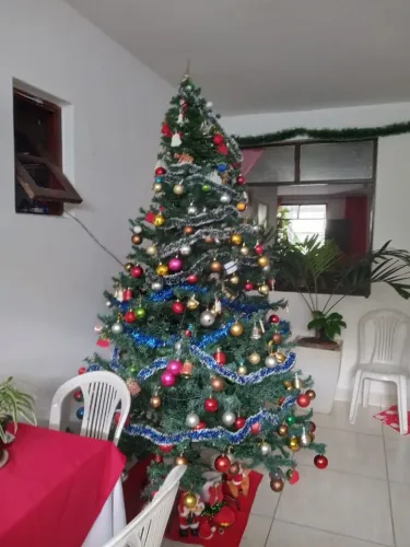 Vendo árvore de natal decorada de 3 m conservadíssima de brinde leva outra árvore de 1,80