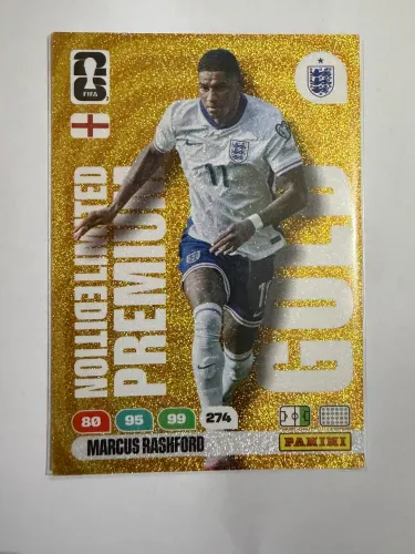 Card Panini Adrenalyn XL Marcus Rashford Premium Gold Limited Edition 2026