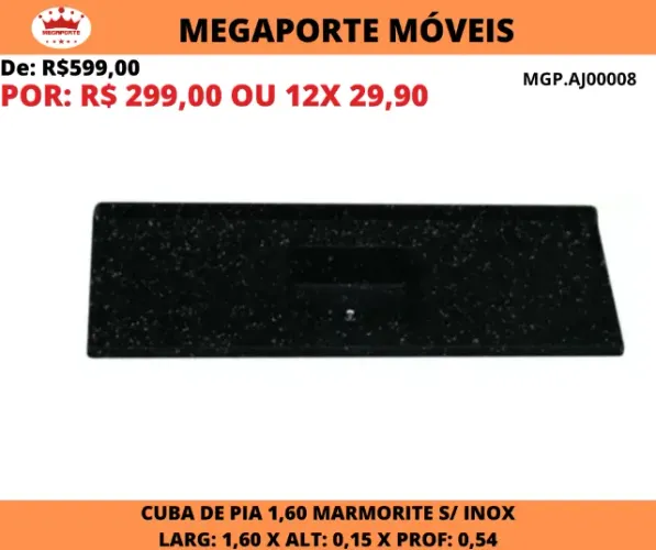 Pedra de Pia Marmorite  1,60 AJ