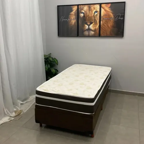 Base Baú  +Colchão Bio Classic Solteiro com Molas Ensacadas 67x188x88/ pronta entrega 
