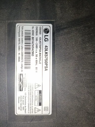 TV SMART LG 43" 43LK5750PSA - Tela Quebrada para Retirada de Peças. Placas e LEDs OK.