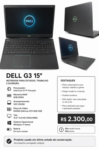 DELL G3 15 - NOTEBOOK GAMER