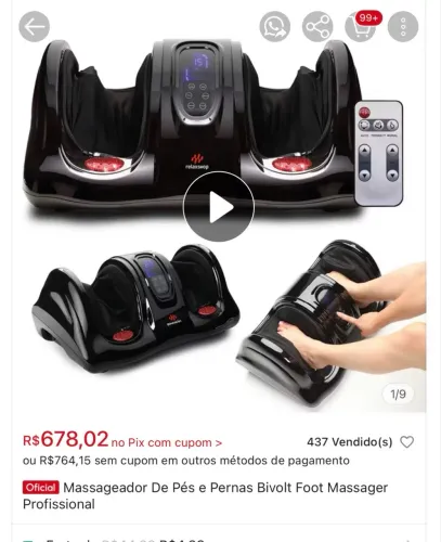 Aparelho Massageador de pés profissional
