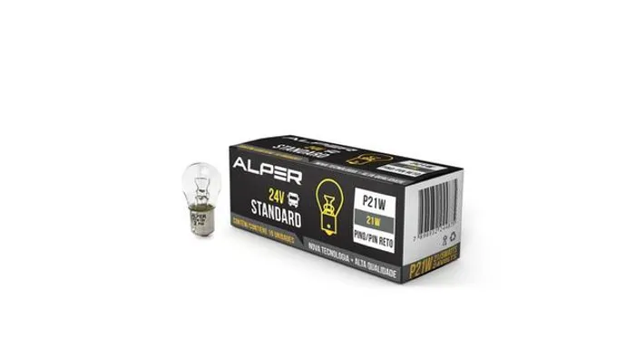 Lâmpada Farol P21W 24v Halógena Original Unidade Alper