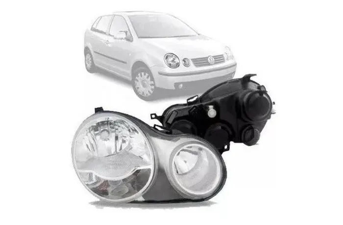 Farol Cromado VW Polo 2002 2003 2004 2005 2006 Direito