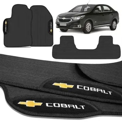 Tapete Chevrolet Cobalt 2016 - Borracha - Preto - 3 Peças