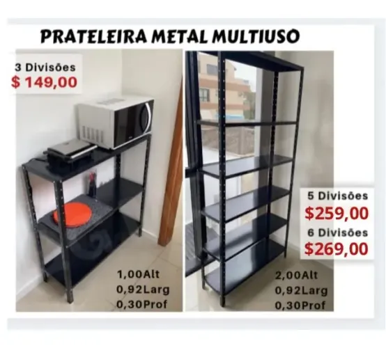Estante metal Preta