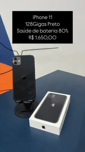 Vendo Iphone 11 Preto Saude de bateria 80% 128gigas | Loja Fisica |