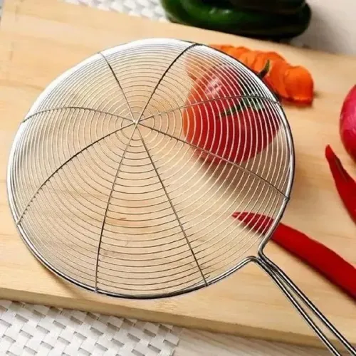 Escumadeira concha em Aço Inox para Batata frita 34 cm