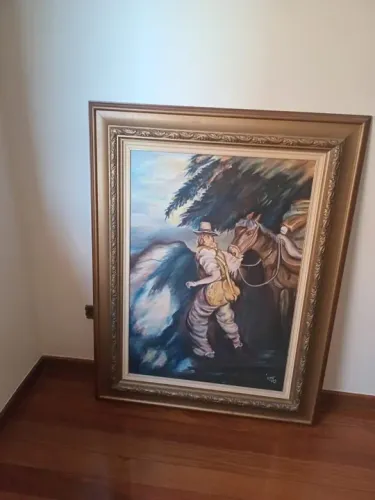 Quadro óleo sobre tela - Cavaleiro