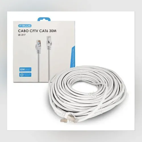 Cabo c/conector Cat6 CFTV (Honestidade e Qualidade Distribuidora JK Eletrônicos)