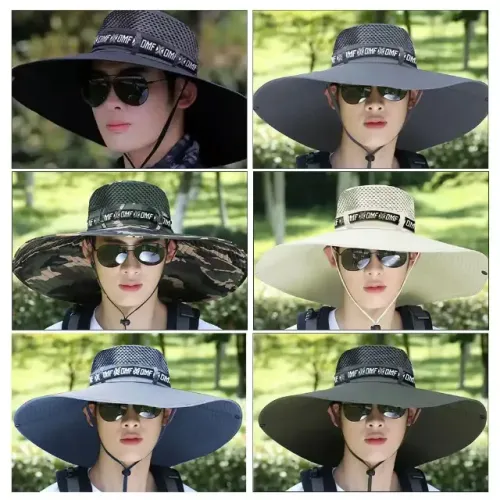 Chapéu de sol grande unissex com proteção uv, ideal para usar com atividades ao ar livre
