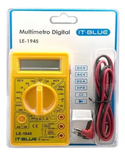 Multímetro Digital Portátil Com Cabos it blue-Le 1945