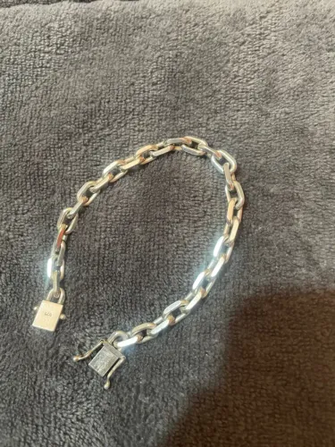 Pulseira de prata Italiana 8 mm Fecho gaveta