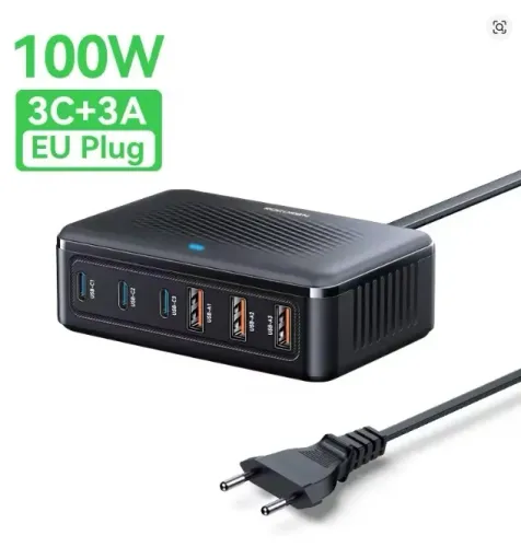 Carregador de Mesa Rocoren usb 100w 6 portas 