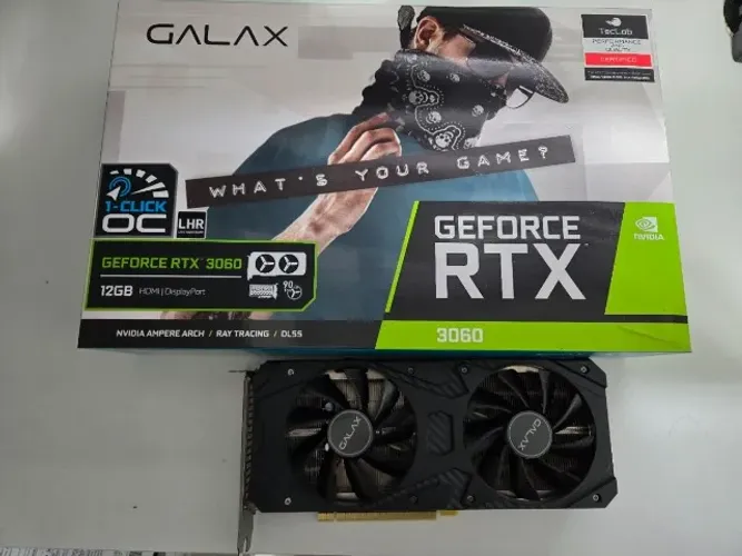 Placa de Vídeo GALAX GeForce RTX 3060 (1-Click OC) 12GB GDDR6 - Completa na Caixa