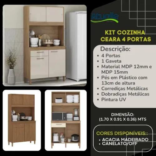 Kit Cozinha Ceara 4 Portas Nova