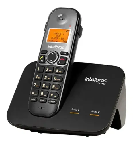 Telefone sem fio para 2 Linhas Intelbras TS5150 + Ramal TS5121
