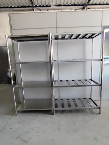 Estante Inox Câmara 1,80x0,50x1,80m 4 Prateleiras Estrutura Reforçada