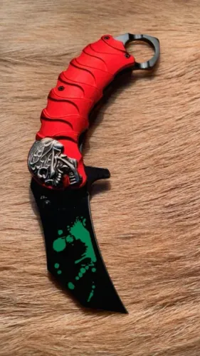 Canivete Karambit Skull Vermelho HZ