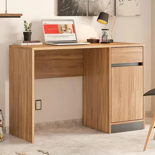 *Escrivaninha 1 Gaveta 1 Porta Office Morada Pronta Entrega