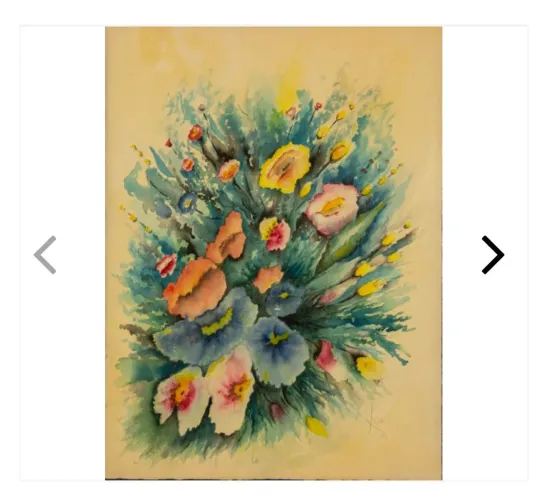 Antigo quadro floral com assinatura 