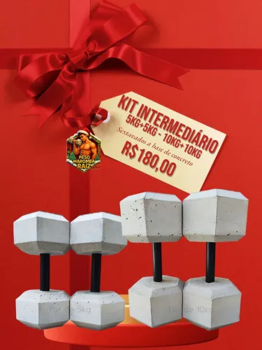 Halteres Kit Intermediário - 2 Pares (5+5 e10+10kg) retire na Rua Pedro Afonso 310 SA