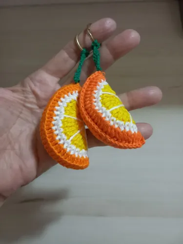 Chaveiro de Tricô Formato Laranja