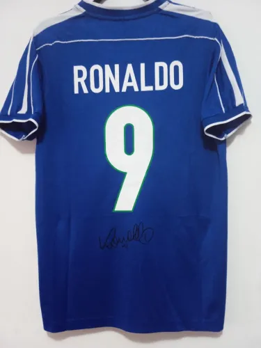Camisa Brasil Copa Mundo 1998 #9 Ronaldo Autografada Certificada Unif 2