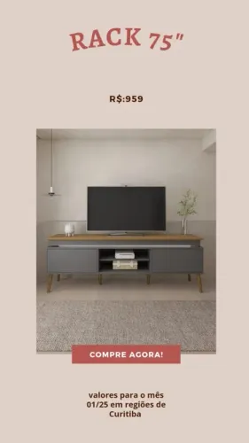 Promoção Rack 75''  - 10/01/25  