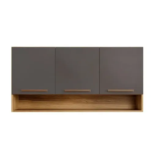 Aéreo Plus 120cm 3 Portas Cinomomo.Grafite Frete Grátis - Até 12x