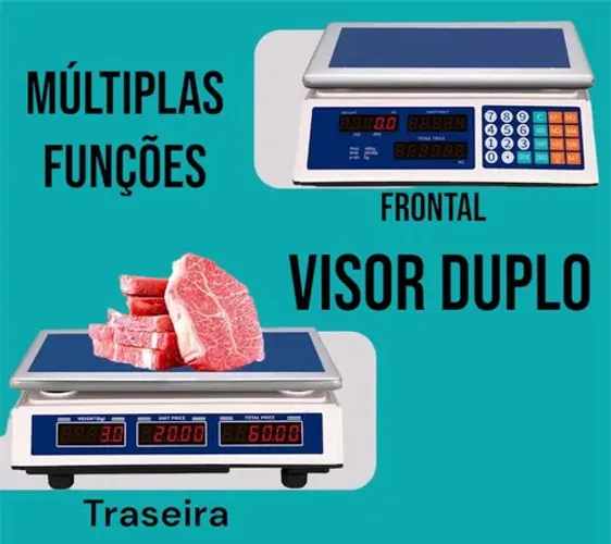 Balança Comercial Digital com Visor Duplo Entregamos