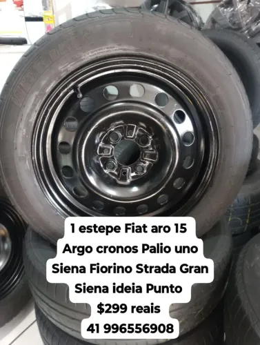 Estepe Fiat Aro 15. Roda e pneu pronto argo cronos Palio uno Siena Fiorino Strada Gran 
