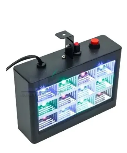Strobo Rítmico 12 Leds Rgb 15w Dj Iluminação Festa Balada - Loja Natan Informática
